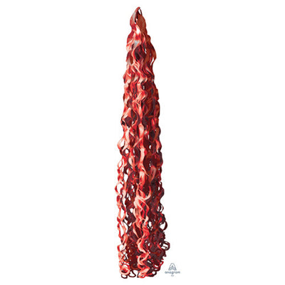 Anagram 34 inch TWIRLZ TISSUE BALLOON TAIL - RED Ribbon/ String 82315-A