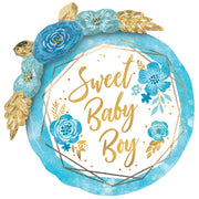 Anagram 36 inch BABY BOY FLORAL GEO Foil Balloon 43120-01-A-P