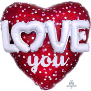 Anagram 36 inch LOVE HEARTS & DOTS Foil Balloon 34190-01-A-P