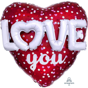 Anagram 36 inch LOVE HEARTS & DOTS Foil Balloon 34190-01-A-P