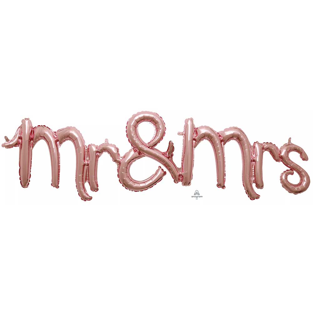 Anagram 51″ SCRIPT PHRASE: MR & MRS (AIR-FILL ONLY) Foil Balloon 42519-11-A-P