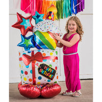 Anagram 55 inch STACKED BIRTHDAY ICONS AIRLOONZ Foil Balloon 42450-11-A-P