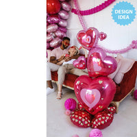 Anagram 55 inch STACKING HEARTS AIRLOONZ Foil Balloon 43731-11-A-P