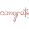 Anagram 56″ SCRIPT PHRASE: "CONGRATS" - ROSE GOLD (AIR-FILL ONLY) Foil Balloon 39158-11-A-P