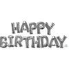 Anagram BLOCK PHRASE: ″HAPPY BIRTHDAY" - SILVER (AIR-FILL ONLY) Foil Balloon 36097-01-A-P