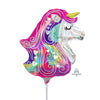 Anagram IRIDESCENT HEART UNICORN MINI SHAPE (AIR-FILL ONLY) Foil Balloon 40520-02-A-U