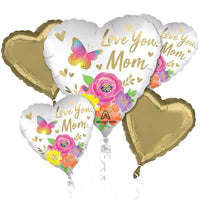 Anagram LOVE YOU MOM SATIN FLORAL BOUQUET Balloon Bouquet 45576-01-A-P