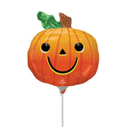 Anagram SMILEY PUMPKIN MINI SHAPE (AIR-FILL ONLY) Foil Balloon 43161-02-A-U