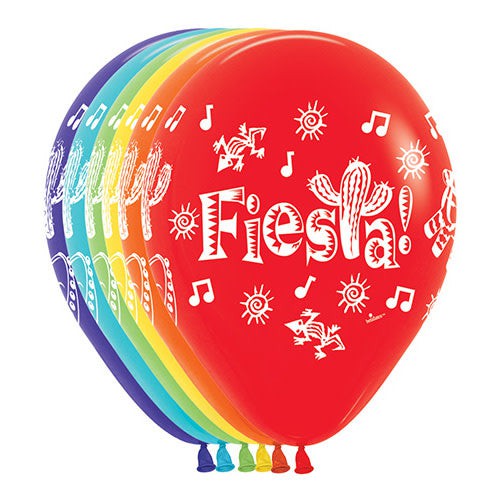 Betallatex 11 inch IT'S A FIESTA Latex Balloons 53226-B-6