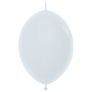 Betallatex / Sempertex 6 inch BETALLATEX / SEMPERTEX LINK-O-LOON - FASHION WHITE Latex Balloons 54602-B