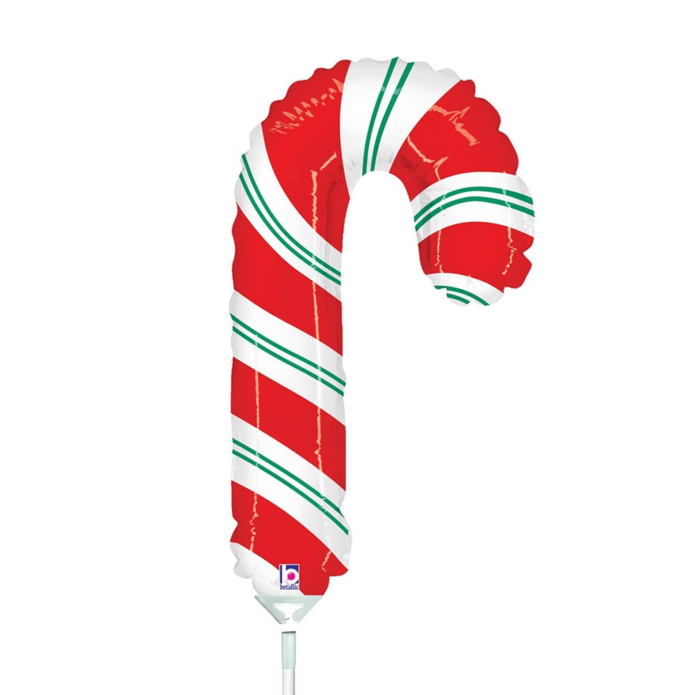 Betallic 14 inch CANDY CANE MINI SHAPE (AIR-FILL ONLY) Foil Balloon 19359-B-U