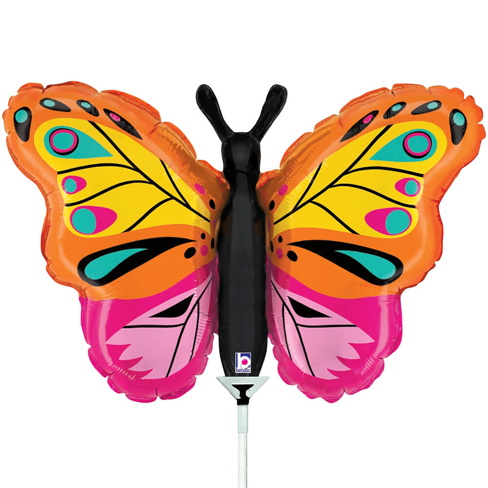 Betallic 14 inch COLORFUL BUTTERFLY (AIR-FILL ONLY) Foil Balloon 19178-B-U