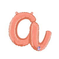 Betallic 14 inch SCRIPT LETTER A - ROSE GOLD (AIR-FILL ONLY) Foil Balloon 34701RGP-B-P