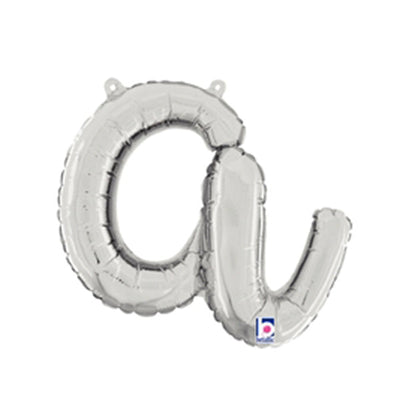 Betallic 14 inch SCRIPT LETTER A - SILVER (AIR-FILL ONLY) Foil Balloon 34701SP-B-P