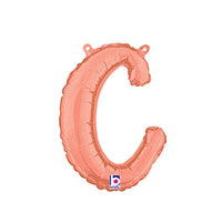 Betallic 14 inch SCRIPT LETTER C - ROSE GOLD (AIR-FILL ONLY) Foil Balloon 34703RGP-B-P