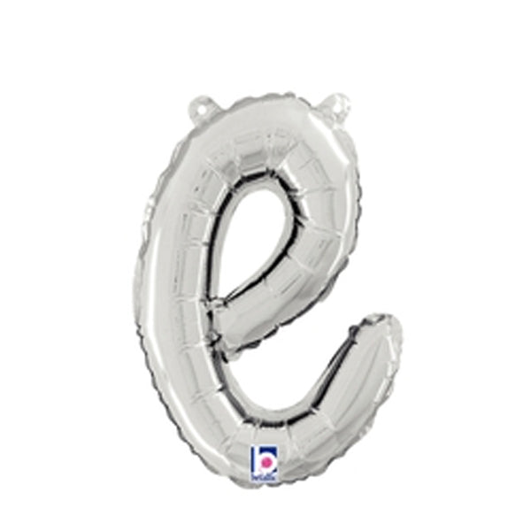 Betallic 14 inch SCRIPT LETTER E - SILVER (AIR-FILL ONLY) Foil Balloon 34705SP-B-P