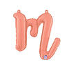 Betallic 14 inch SCRIPT LETTER M - ROSE GOLD (AIR-FILL ONLY) Foil Balloon 34713RGP-B-P