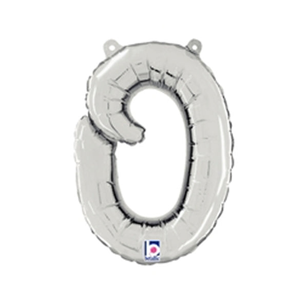 Betallic 14 inch SCRIPT LETTER O - SILVER (AIR-FILL ONLY) Foil Balloon 34715SP-B-P