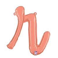 Betallic 14 inch SCRIPT LETTER R - ROSE GOLD (AIR-FILL ONLY) Foil Balloon 34718RGP-B-P