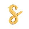 Betallic 14 inch SCRIPT LETTER S - GOLD (AIR-FILL ONLY) Foil Balloon 34719GP-B-P