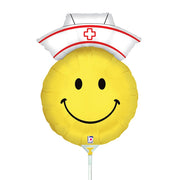 Betallic 14 inch SMILEY NURSE MINI SHAPE (AIR-FILL ONLY) Foil Balloon 19197-B-U