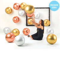 Betallic 16 inch DIMENSIONALS GOLD GLOBE Foil Balloon 25060P-B-P