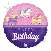 Betallic 18 inch CAROUSEL BIRTHDAY Foil Balloon 36699-B-U