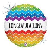 Betallic 18 inch CHEVRON CONGRATULATIONS Foil Balloon 36172P-B-P