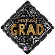 Betallic 18 inch CONGRATS GRAD WORDS Foil Balloon 26260-B-U