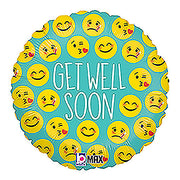 Betallic 18 inch EMOJI GET WELL Foil Balloon 36580P-B-P