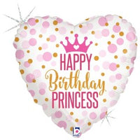 Betallic 18 inch GLITTER BIRTHDAY PRINCESS Foil Balloon 36700-B-U