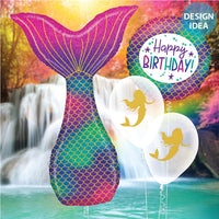 Betallic 18 inch GLITTER MERMAID BIRTHDAY Foil Balloon