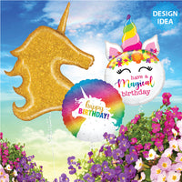 Betallic 18 inch GLITTERING UNICORN BIRTHDAY Foil Balloon 36882-B-U