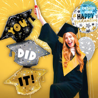 Betallic 18 inch GRADUATION METALLIC STARS Foil Balloon 26259-B-U