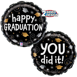 Betallic 18 inch GRADUATION SWIRLS Foil Balloon 26261-B-U