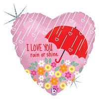 Betallic 18 inch I LOVE YOU RAIN OR SHINE Foil Balloon 36216P-B-P