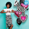 Betallic 18 inch I LOVE ZEBRA Foil Balloon 86858P-B-P