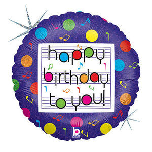 Betallic 18 inch MUSICAL BIRTHDAY Foil Balloon 86829-B-U