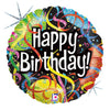 Betallic 18 inch PARTY STREAMERS HAPPY BIRTHDAY Foil Balloon 86339P-B-P