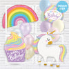 Betallic 18 inch PASTEL BIRTHDAY Foil Balloon 36961-B-U