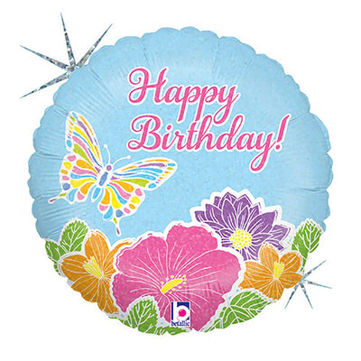 Betallic 18 inch PASTEL BUTTERFLY BIRTHDAY Foil Balloon 36151P-B-P