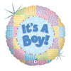 Betallic 18 inch PATCHWORK BABY BOY Foil Balloon 86606P-B-P