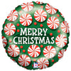 Betallic 18 inch PEPPERMINT CHRISTMAS Foil Balloon 80354-B-U