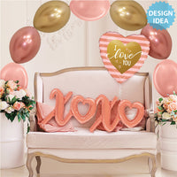 Betallic 18 inch ROSE GOLD STRIPES I LOVE YOU Foil Balloon 26071-B-U