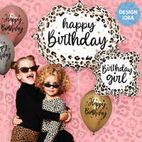 Betallic 18 inch SATIN LEOPARD BIRTHDAY GIRL Foil Balloon 26284P-B-P