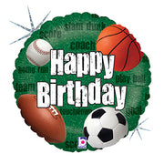 Betallic 18 inch SPORTS BALLS BIRTHDAY Foil Balloon 86828P-B-P