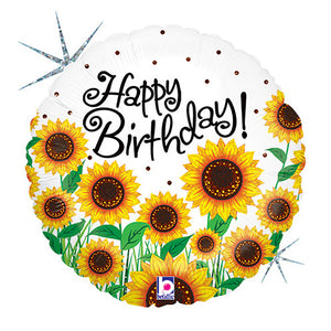 Betallic 18 inch SUNNY SUNFLOWERS BIRTHDAY Foil Balloon