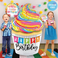 Betallic 18 inch TIE-DYE CAKE BIRTHDAY Foil Balloon 26120-B-U