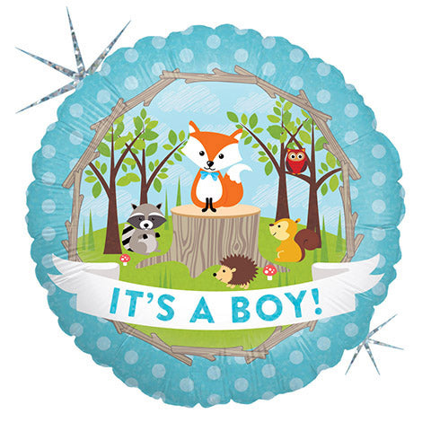 Betallic 18 inch WOODLAND BABY BOY Foil Balloon