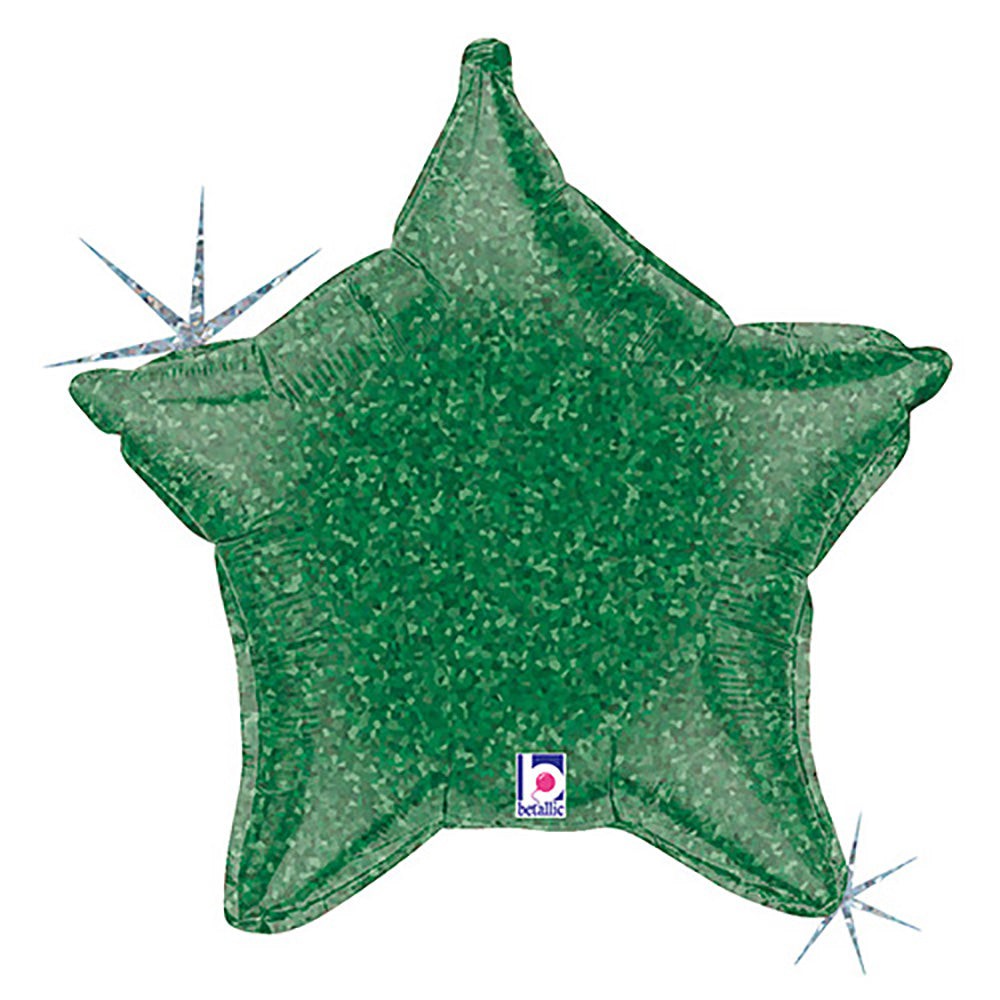 Betallic 21 inch GREEN HOLOGRAPHIC STAR Foil Balloon 15006-B-U